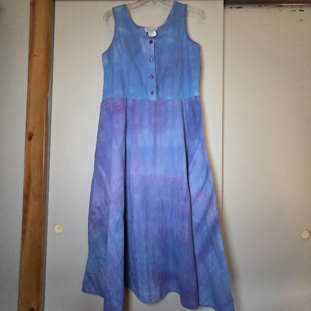 Vintage Avon Fashions Women's Maxi Dress Tie Dye Size 11/12 Boho Hippie Festival